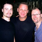 Paul with drummer Robyn Harris and trumpeter Mark Henderson, Hong Kong, 2002